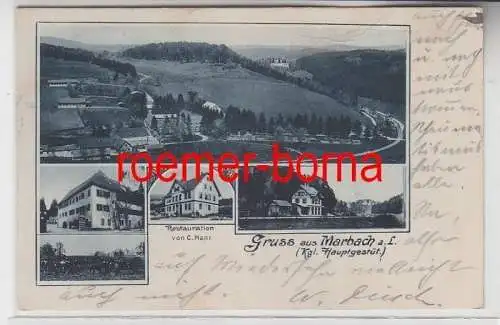 72854 Mehrbild Ak Gruss aus Marbach a.L. Restauration, Hauptgestüt 1915