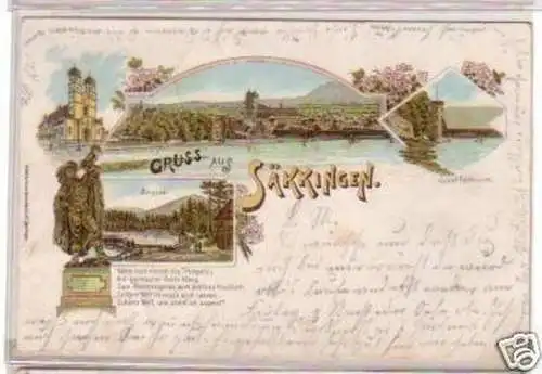 34529 Ak Lithographie Gruss aus Säkkingen 1900