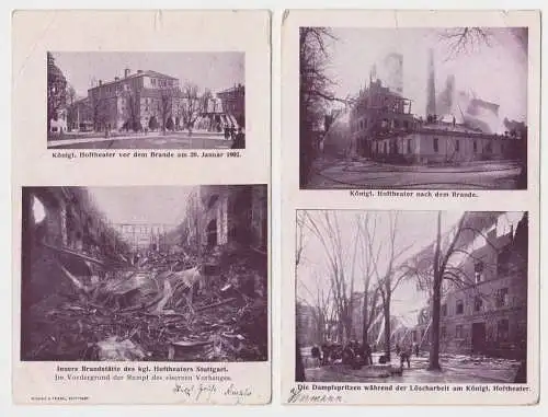 69188/2 AK Stuttgart - Brand des königlichen Hoftheaters, Löscharbeiten 1902