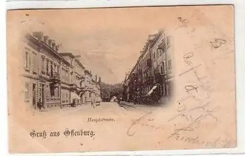 41785 Ak Gruß aus Offenburg Hauptstrasse 1907