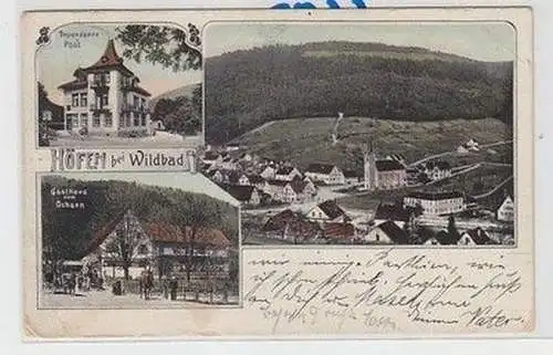 57579 Mehrbild Ak Höfen bei Wildbad Gasthaus zum Ochsen, Post usw. 1906