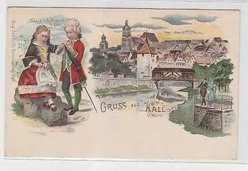 28518 Ak Lithografie Gruss aus Hall i. Württ. um 1940