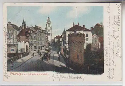 70096 Ak Freiburg im Breisgau Schwabenthorbrücke 1902