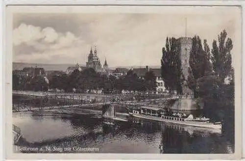 48823 Ak Heilbronn a.N. Steg mit Götzenturm um 1940