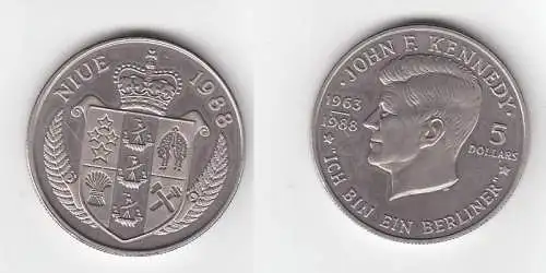 5 Dollar Nickel Münze Niue John F. Kennedy 1988 "Ich bin ein Berliner" (113131)