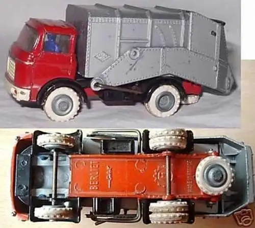 altes Modellauto Müllabfuhrwagen Berliet um 1960