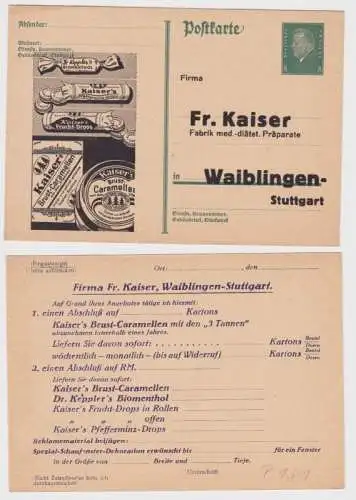 98004 DR Ganzsachen Postkarte P181 Zudruck Fr. Kaiser Präparat Fabrik Waiblingen