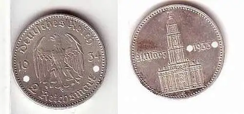 2 Mark Silber Münze Garnisions Kirche 1934 E Jäger 355