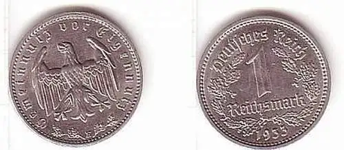 1 Mark Nickel Münze Deutsches Reich 1933 E Jäger 354