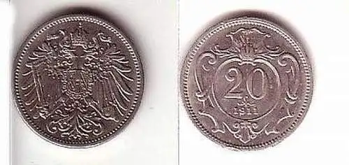 20 Heller Münze Österreich 1911