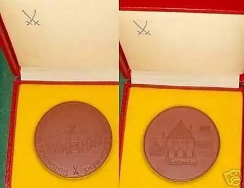 rare DDR Porzellanmedaille Cecilienhof Potsdamer Abk.