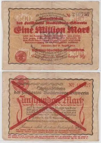 1 Million Mark Banknote Freistaat Mecklenburg Schwerin 1923 (135512)