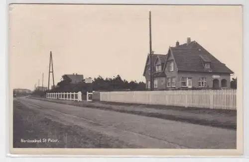 40028 Foto Ak Nordseebad St.Peter Strassenansicht 1932