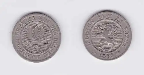 10 Centimes Kupfer Nickel Münze Belgien 1863 (118471)