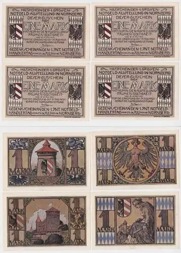 4 Banknoten Notgeld Notgeldausstellung in Nürnberg 1921 (162625)