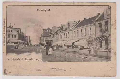 18703 Ak Nordseebad Norderney Damenpfad um 1900