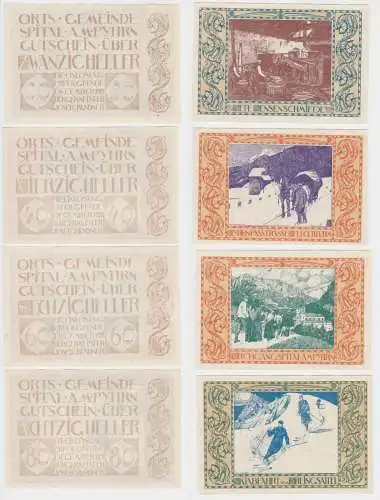 20, 40, 60 und 80 Heller Banknoten Spital am Pyhrn (140723)