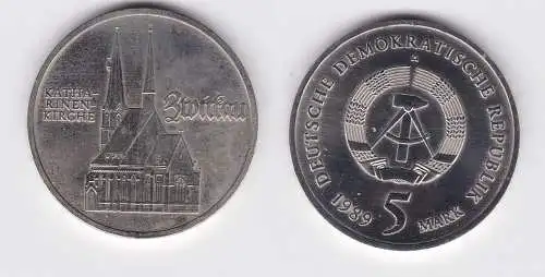 DDR Gedenk Münze 5 Mark Zwickau Katharinenkirche 1989 (123071)