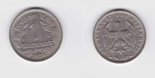 1 Mark Nickel Münze 3.Reich 1934 D, Jäger 354 (137388)