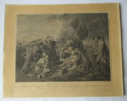 Repro Kupferstich Der General Wolf Benjamin West Carl Guttenberg um 1800 /115733