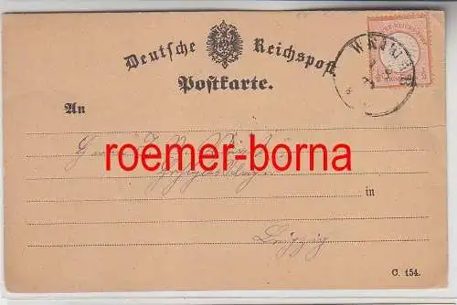 75844 Karte mit 1/2 Groschen Brustschild Marke Orange Stempel Weimar 1872