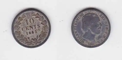 10 Cent Silber Münze Niederlande 1885 (114422)