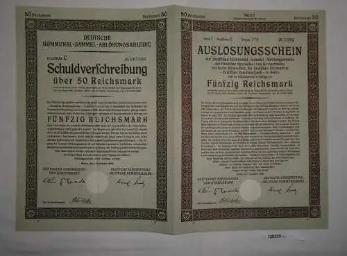 50 Reichsmark Schuldverschreibung Kommunal Anleihe Berlin 1926 (128229)