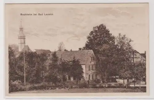 99670 AK Buchheim bei Bad Lausick - Restaurant, Kirche und Ortsansicht 1930