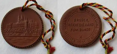 DDR Porzellan Medaille Meissen Gesamtdeutsche Kulturfesttage 1955 (149364)