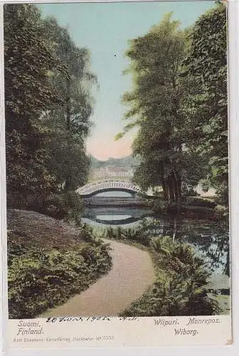 12753 Ak Suomi Finnland. Wiipuri. Monrepos. Wiborg. Wyborg. Die Brücke 1905