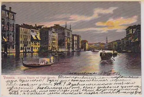 01074 Ak Venedig Venezia Palazzo Tiepolo sul Canal Grande 1905