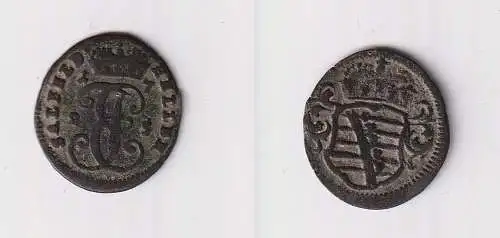 1 Heller Kupfer Münze Sachsen Coburg Saalfeld 1725 ss (111330)