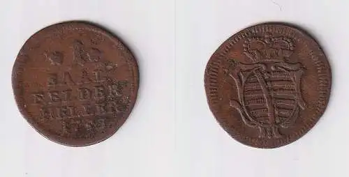 1 Heller Kupfer Münze Sachsen Coburg Saalfeld 1753 ss (147567)