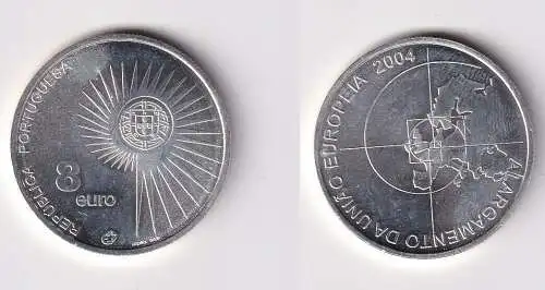 8 Euro Silbermünze 2004 Portugal EU Erweiterung Stgl. (107134)