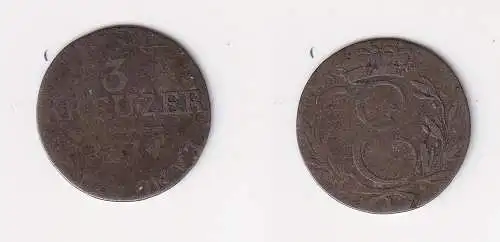 3 Kreuzer Billon Münze Sachsen Coburg Saalfeld 1814 (136139)