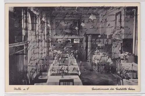 81961 AK Halle an der Saale - Speisezimmer der Gaststätte Sedan 1940