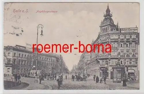 78367 Ak Halle an der Saale Magdeburgerstrasse mit Hotel Europa 1906