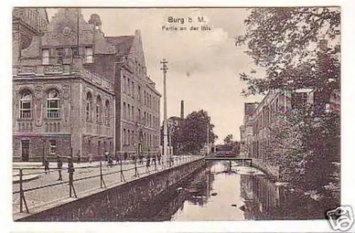 23570 Ak Burg bei Magdeburg Partie an der Ihle um 1920