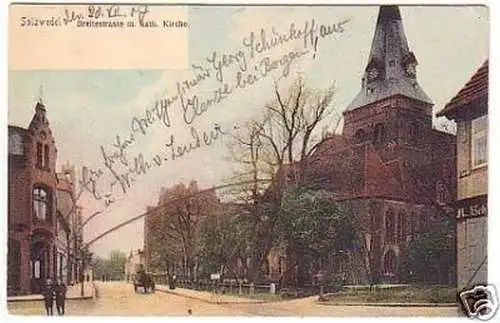 23594 Ak Salzwedel Breitestraße mit kath.Kirche 1907