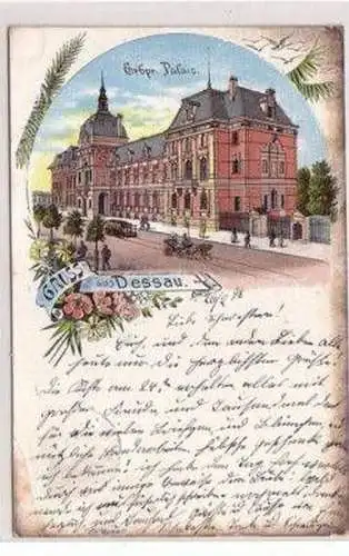 46595 Ak Lithographie Gruß aus Dessau Erbpr. Palais 1898