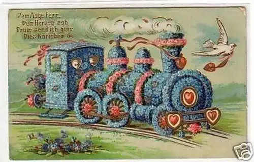 22044 Präge Ak Lokomotive im Blumenschmuck 1913