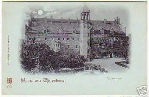 08732 Mondscheinkarte Gruß aus Wittenberg Lutherhaus