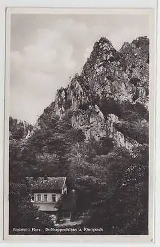 50760 Ak Bodetal im Harz Roßtrappenfelsen und Königsruh 1930