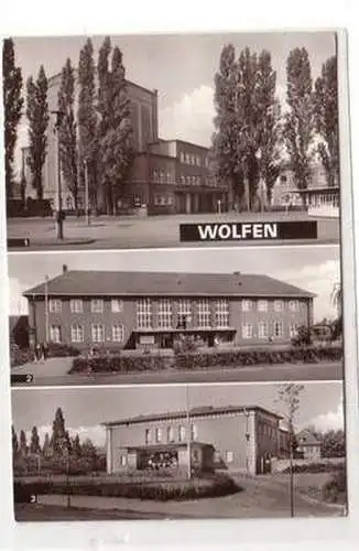 52966 Ak Wolfen Theater der Werktätigen Bahnhof Filmtheater 1975