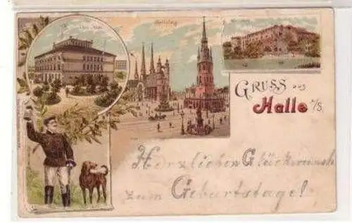 47003 Ak Lithographie Gruß aus Halle a.d.S. 1898