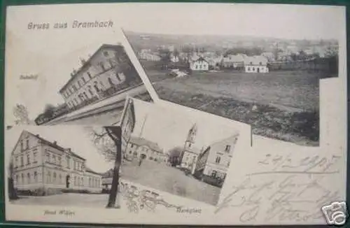 Schöne Ak Gruss aus Brambach Hotel Wilfert usw. 1907