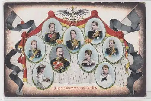 70850 Ak Unser Kaiserpaar und Familien um 1900