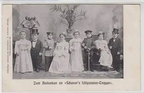 23802 Ak Andenken an Scheuers Liliputaner Truppe 1910