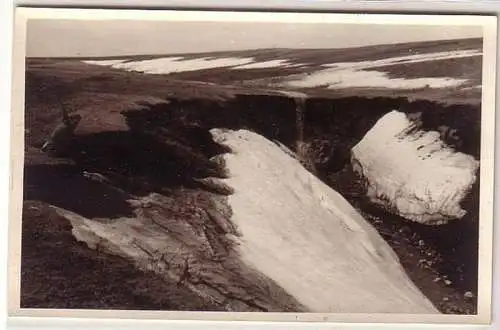 49511 Foto Ak Leski Polen Karpathen Soldat bei Schneeschmelze im 2. Weltkrieg