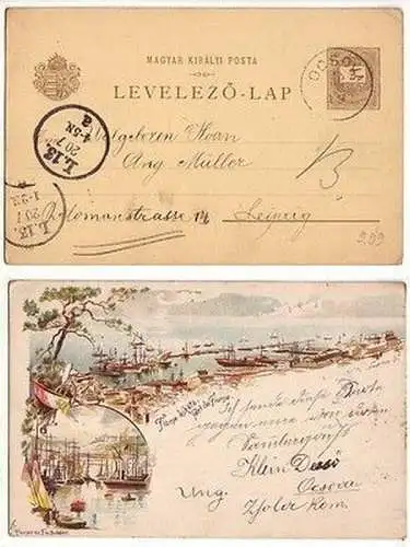 56877 Ganzsachen Ak Lithographie Fiume Rijeka 1898